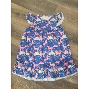 LaLeePop‎ Unicorn Rainbow Girls Twirl Dress size 4 #r